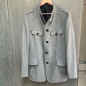 Hugo Boss Gray Military Field Coat